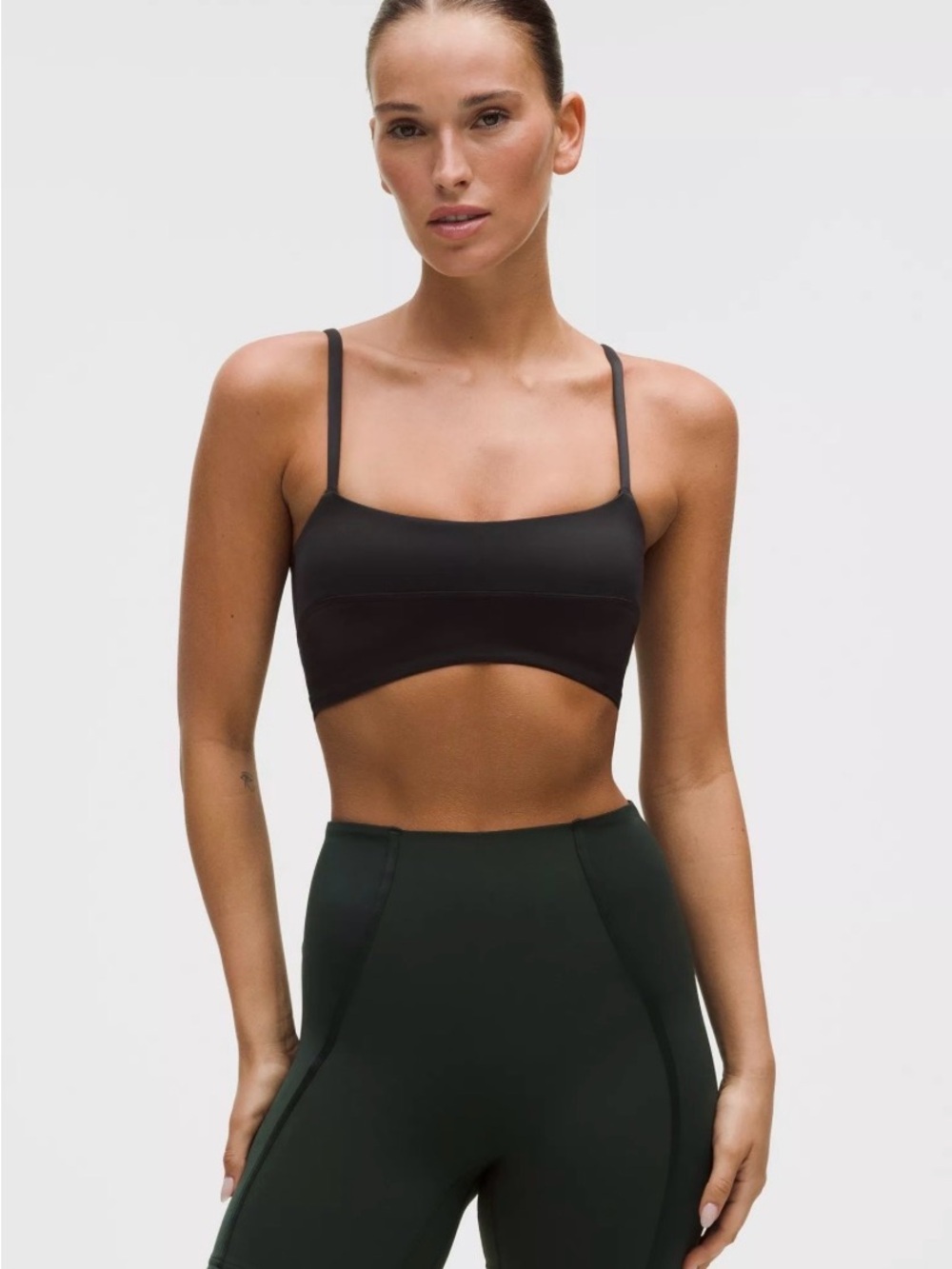 NWT Lululemon Satin Spaghetti-Strap Yoga Bra Light Support, A/B Cup 8